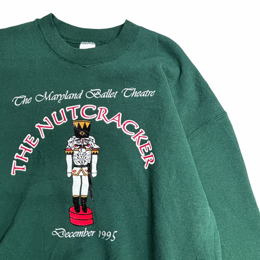 【90s JERZEES SUPER SWEATS THE NUTCRACKER スウェット XLサイズ】USA製 ヴィンテージ メリーランドバレエ シアター 1995年 くるみ割り人形 グリーン/2-104