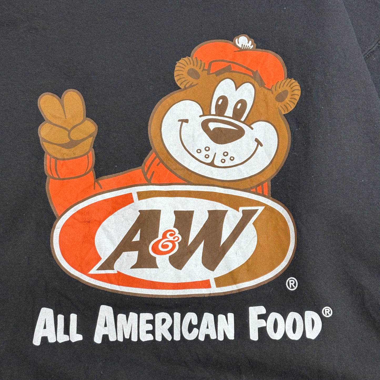 A&W ルートベア ベアキャラクター プリントスウェット JERZEES NUBLEND L ブラック/3-24