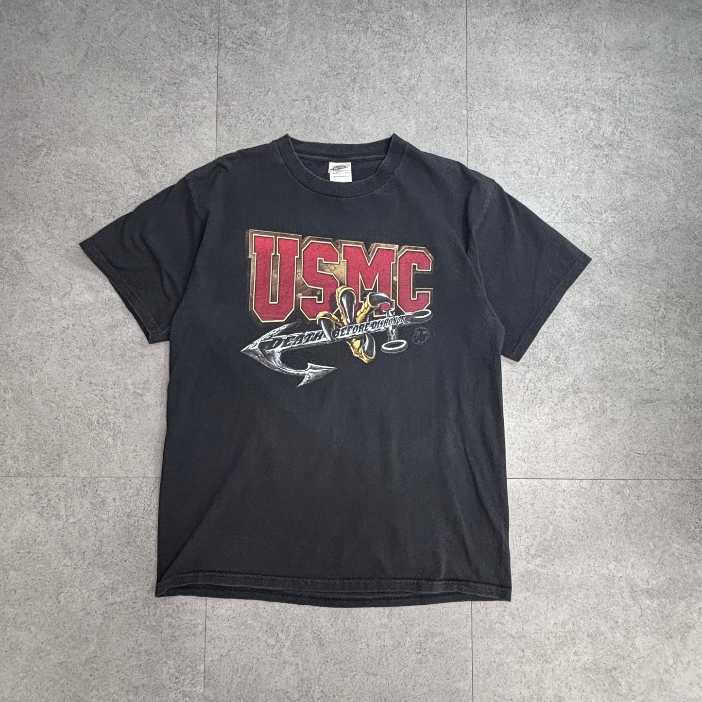 USMC マリーンコープス プリントTシャツ DELTA PRO WEIGHT ボディ/4-42