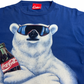 【Coca-Cola 1994 ポーラーベア プリントTシャツ】コカコーラ シロクマ サングラス 青ボディ 90s 古着/8-40