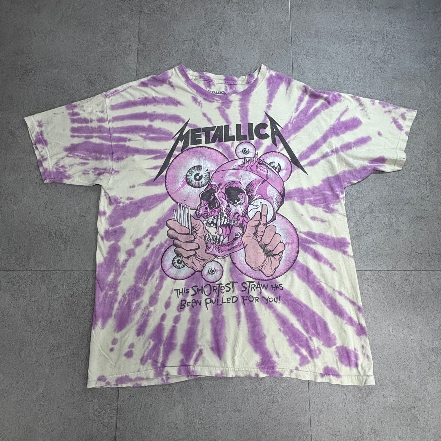 【METALLICA “The Shortest Straw” タイダイ バンドTシャツ】2021年コピーライト / LG / パープル×ホワイト/7-81