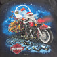 【HARLEY-DAVIDSON サンタクロース バイク クリスマス ロングスリーブTシャツ】2021年 M ブラック 両面プリント 袖プリント/8-44
