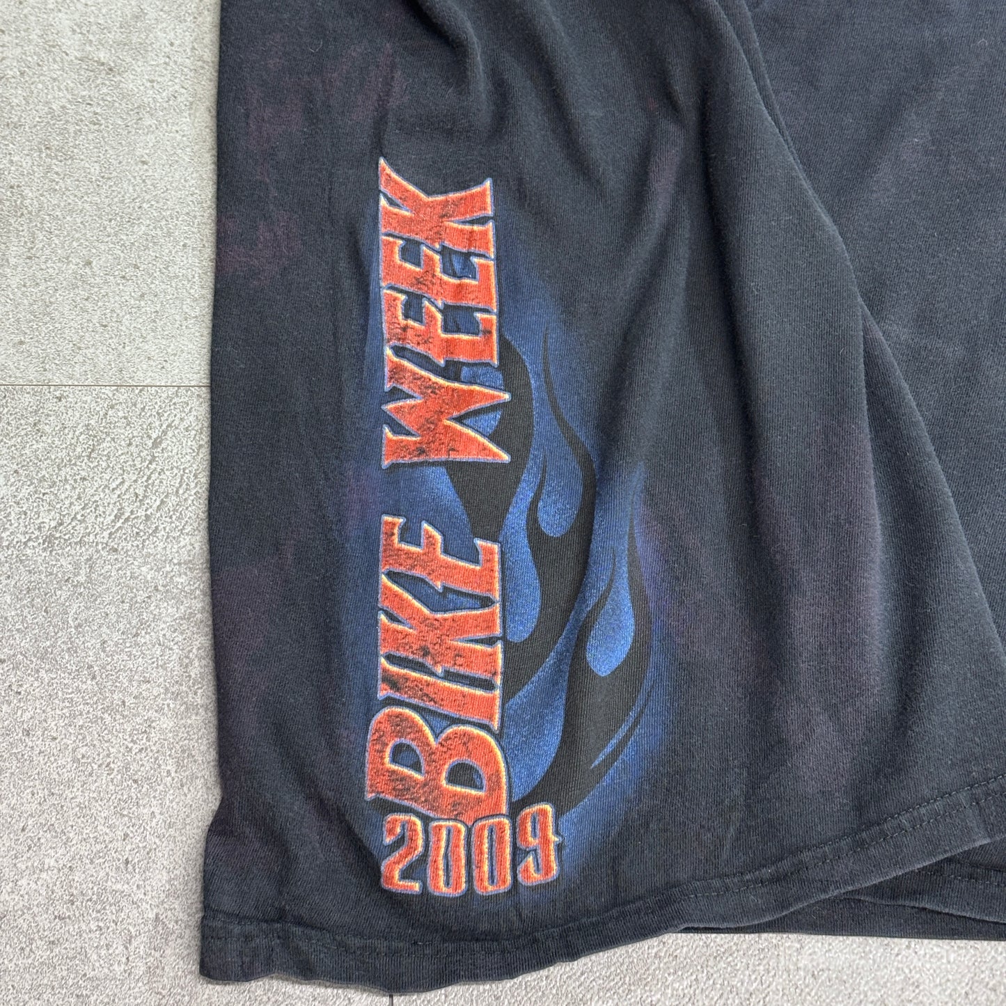 【Harley-Davidson Daytona Bike Week 2009 プリントTシャツ】Daytona Beach FL スカル 両面 袖プリント 古着/8-16