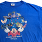 【Disneyland Resort 2004 ミッキー プリントTシャツ】ディズニーランド 2004 A WHOLE NEW WORLD 半袖 Tシャツ ブルー ディズニー 古着/7-87