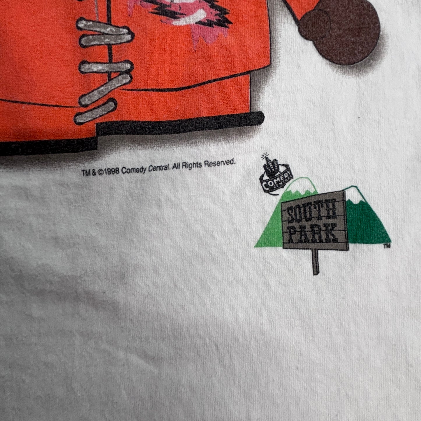 【South Park Kenny 1998 プリントTシャツ】ケニー サウスパーク Screen Stars USA製 白 古着/6-3