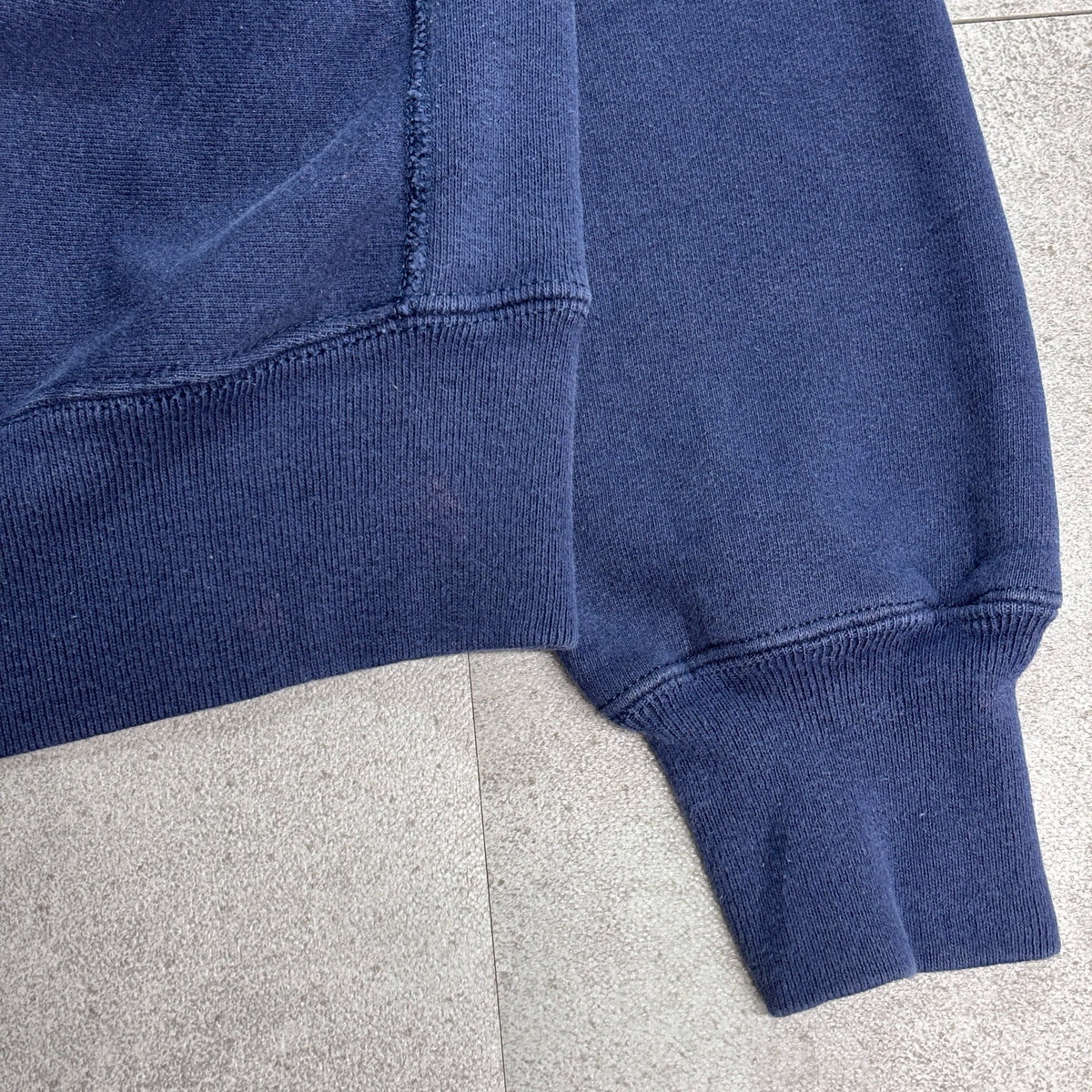 【Lee 95 COTTON ΣN チェックワッペン スウェット】USA製 L ネイビー 古着/9-9