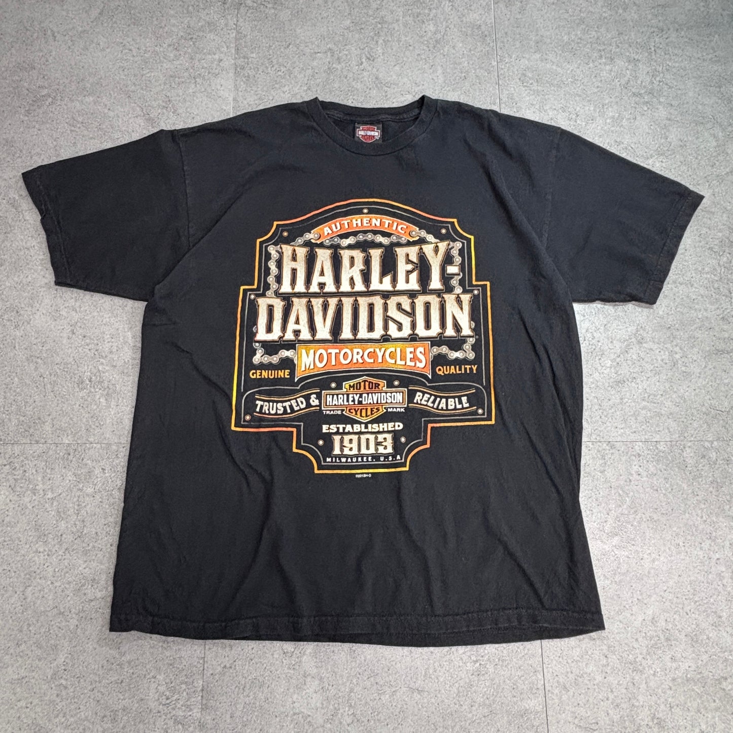 【HARLEY-DAVIDSON Lynchburg Tennessee 両面プリントTシャツ】2013年 XL ブラック USAディーラーTシャツ/8-43