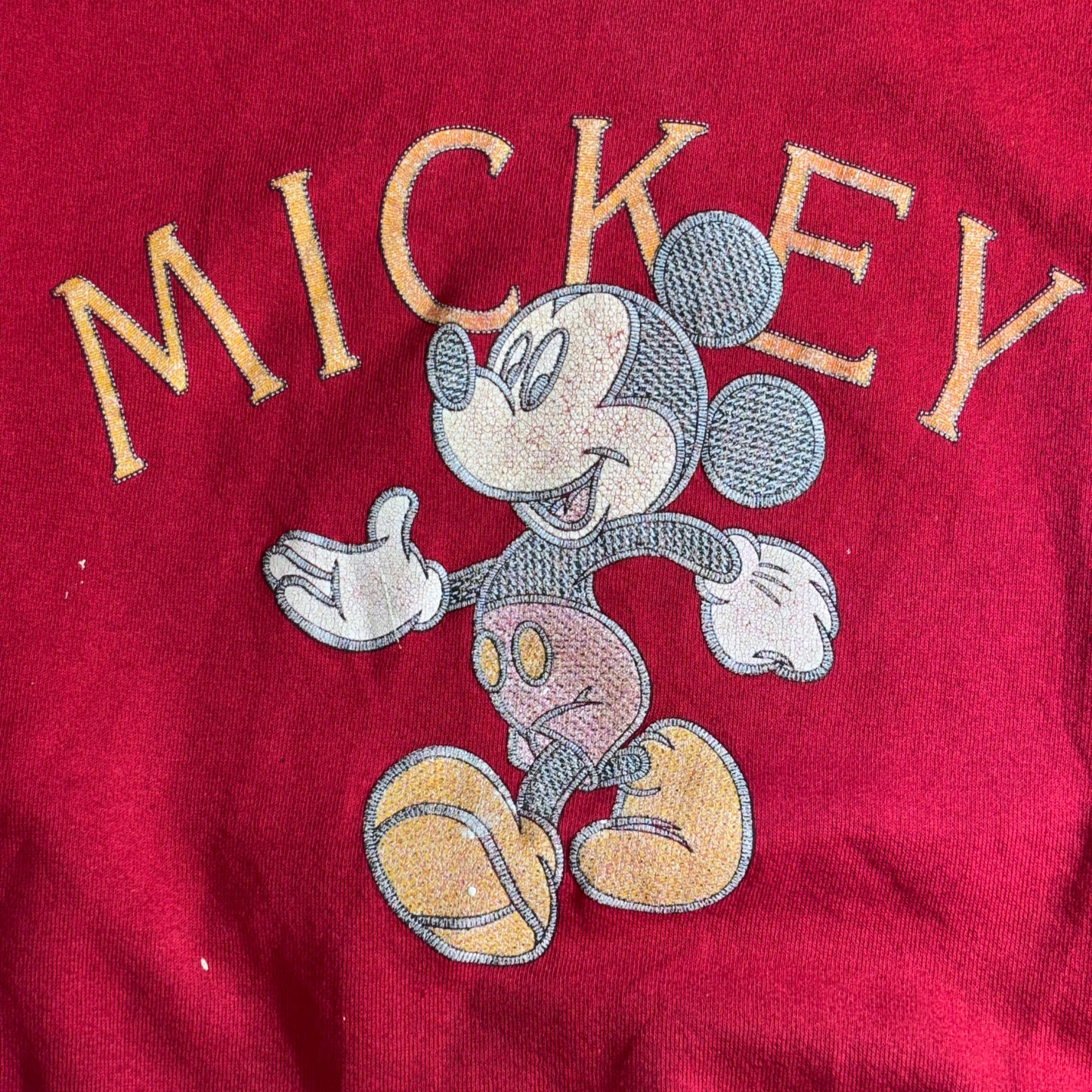 Mickey Unlimited / ミッキーマウス スウェット / MADE IN USA / Velva Sheen / 赤 レッド / クルーネック / XL/2-55