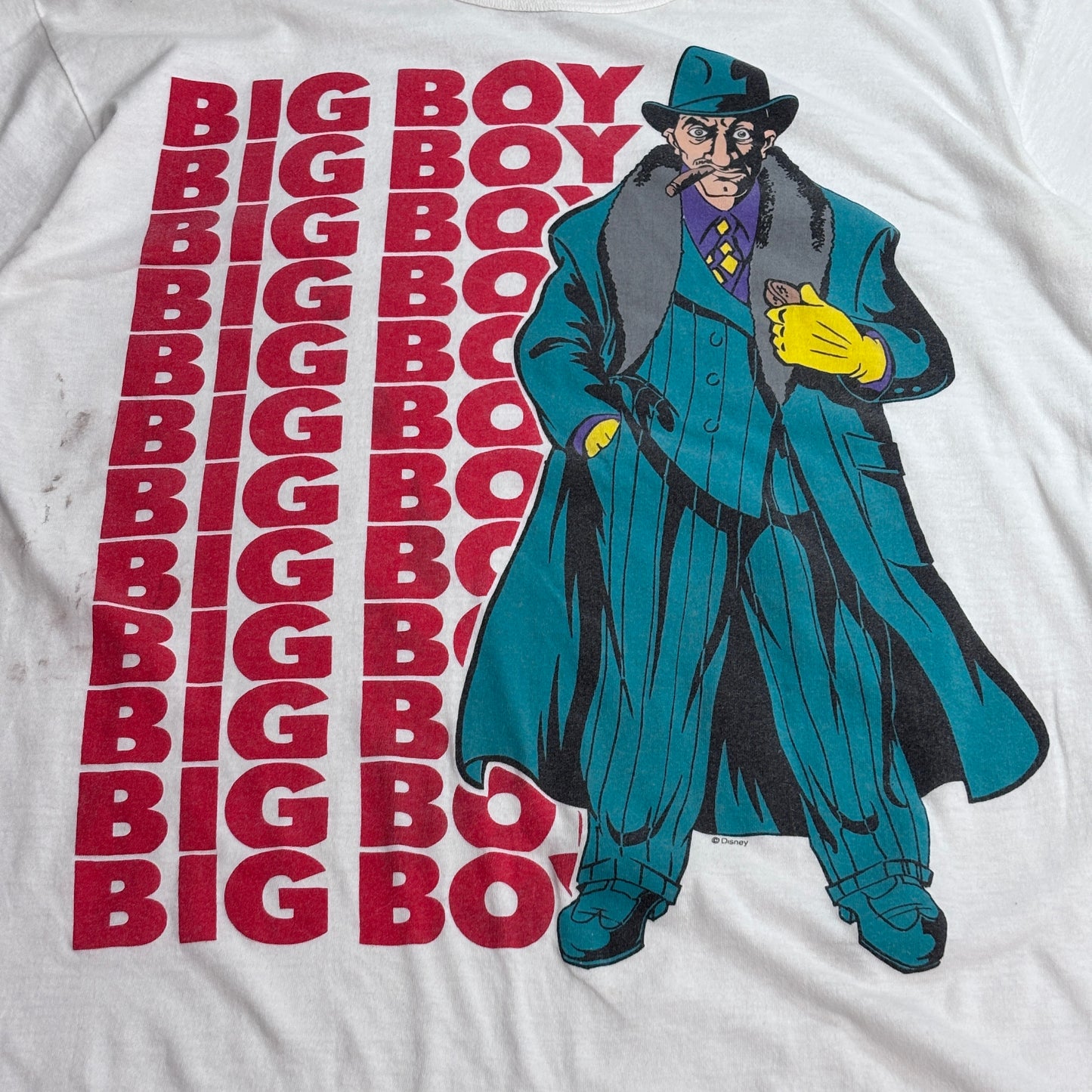 【Dick Tracy “BIG BOY” Tシャツ】Disney ディック・トレイシー BIG BOY キャラクターTシャツ ©Disney ヴィンテージ/7-90