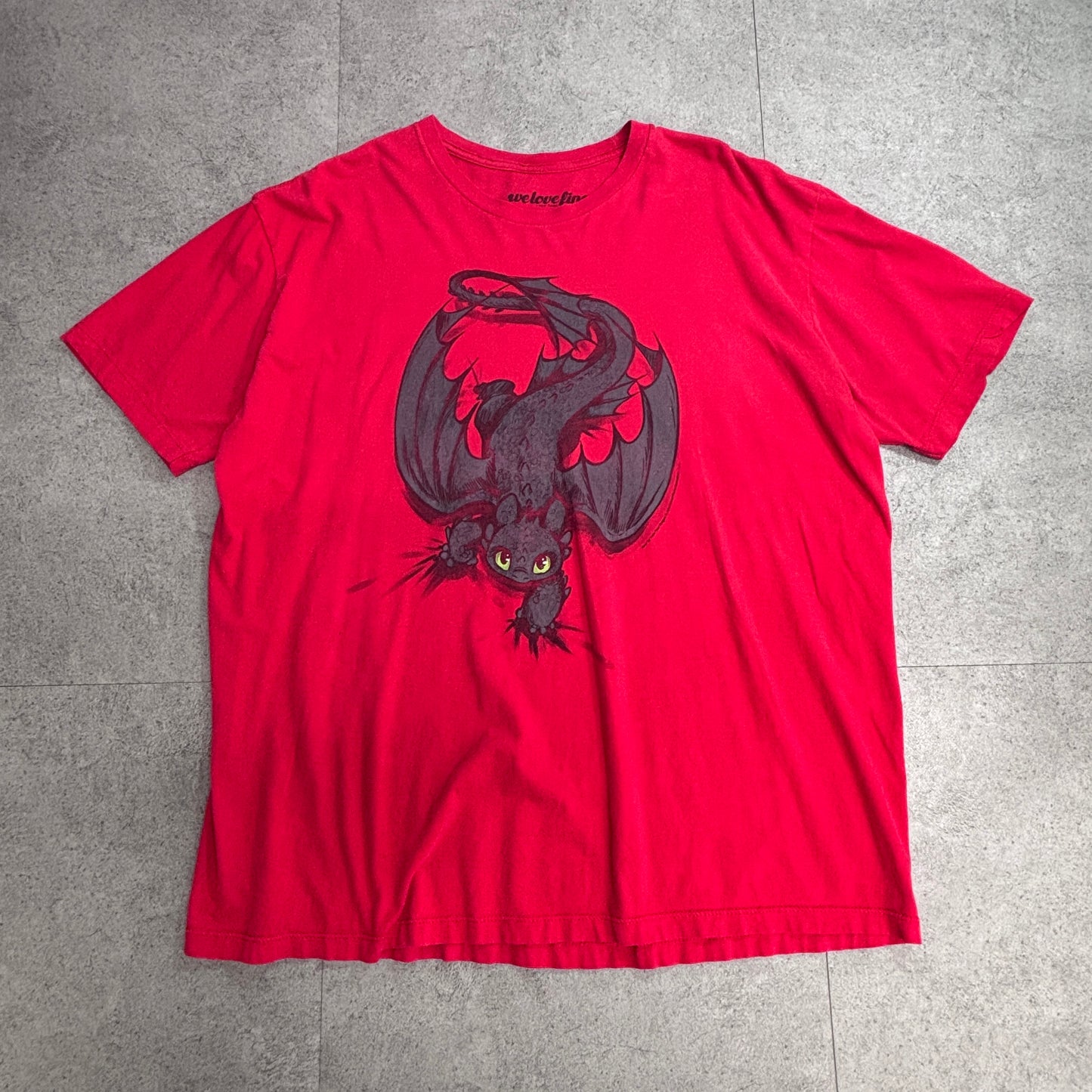 How to Train Your Dragon トゥース（ナイト・フューリー） キャラクタープリントTシャツ welovefine XL レッド/7-40