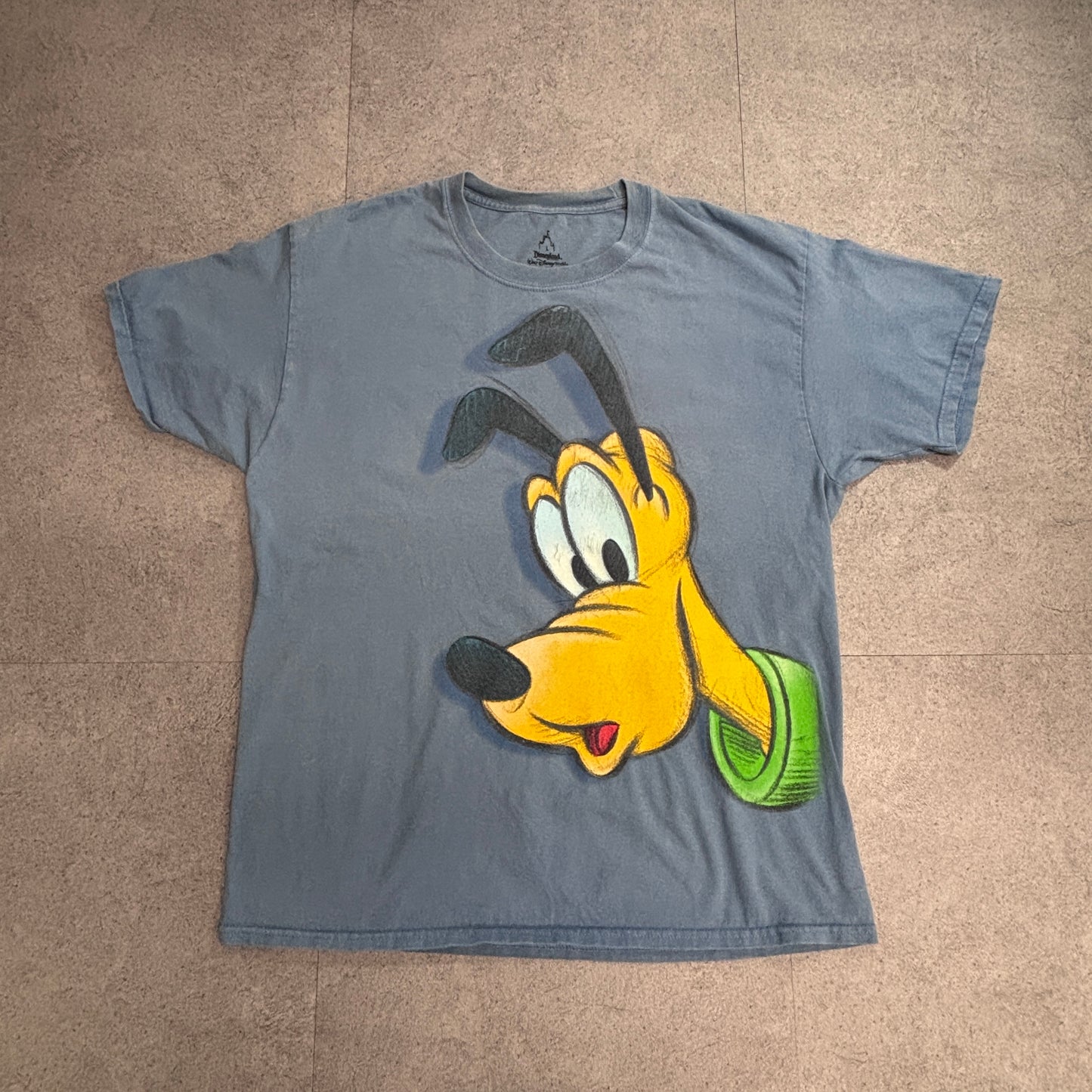 【Disney Pluto 両面ビッグプリントTシャツ】プルート Disneyland Resort Hanes ボディ キャラクターT 古着/8-4