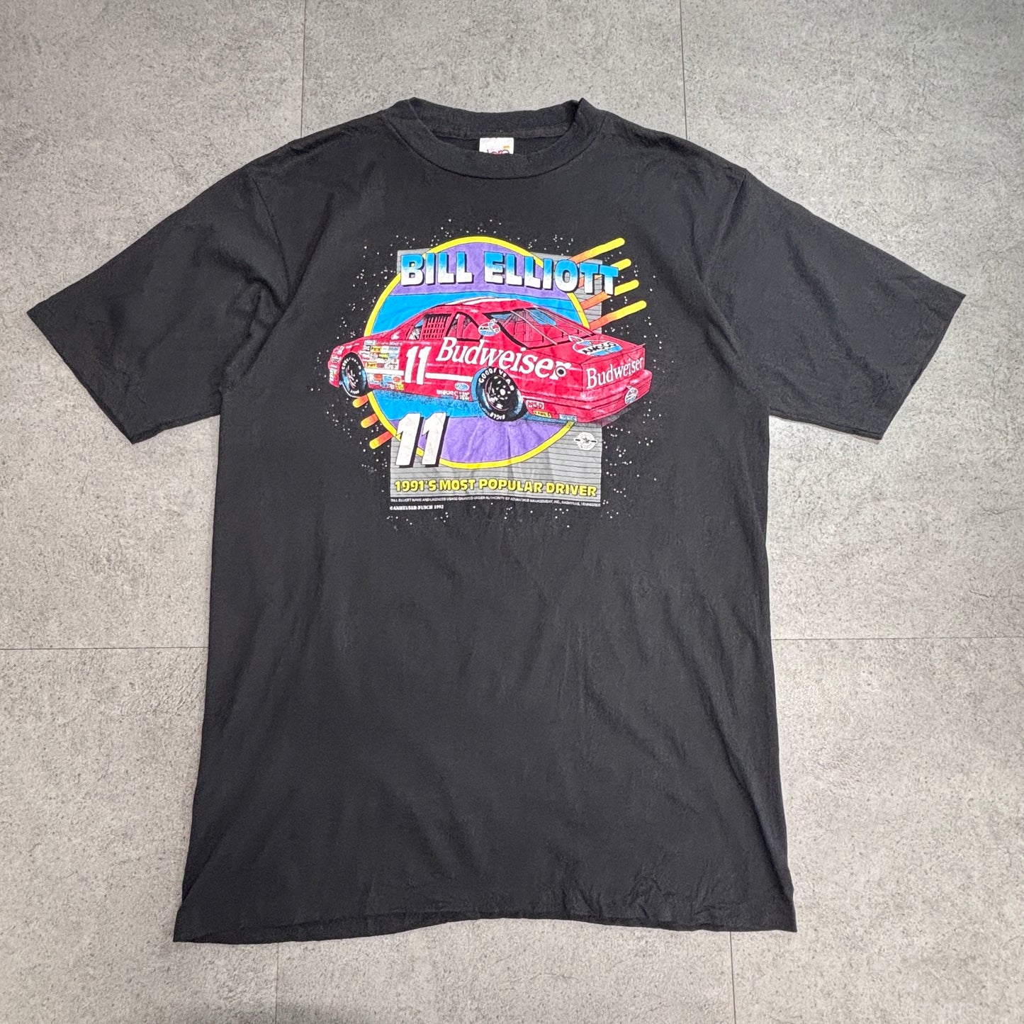 BILL ELLIOTT × Budweiser 1992年コピーライト レーシングTシャツ USA製 ヴィンテージ/4-4