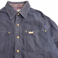 【Carhartt チェック裏地 ダック ワークシャツジャケット】ブラック系 M スナップボタン フェード 古着/8-37