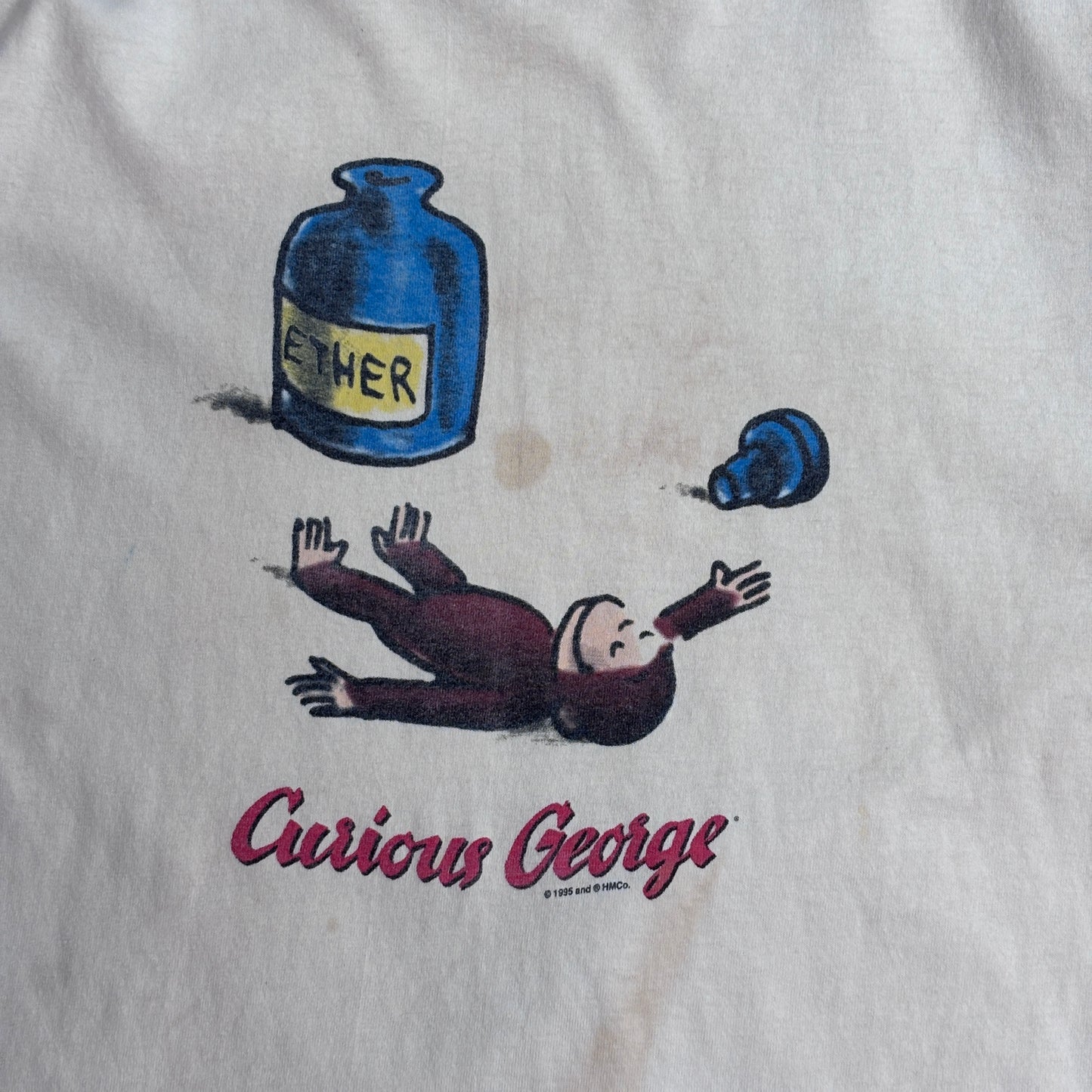 Curious George 1995 プリントTシャツ】おさるのジョージ All Sport ボディ USA生地 メキシコ製 90s 古着/5-4