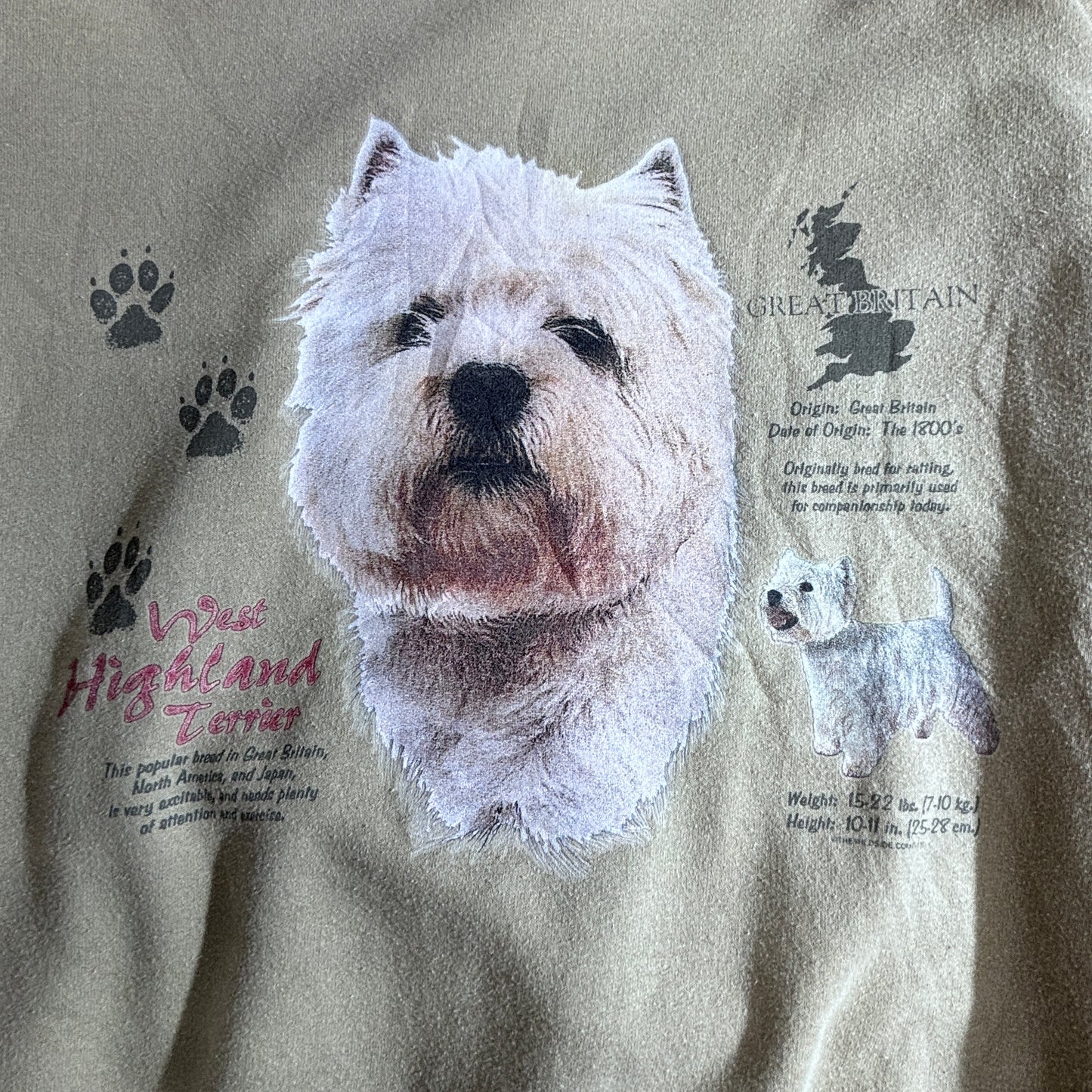 【JERZEES West Highland Terrier プリントスウェット XL】アニマル 犬 90s ビッグシルエット ヴィンテージ/2-80