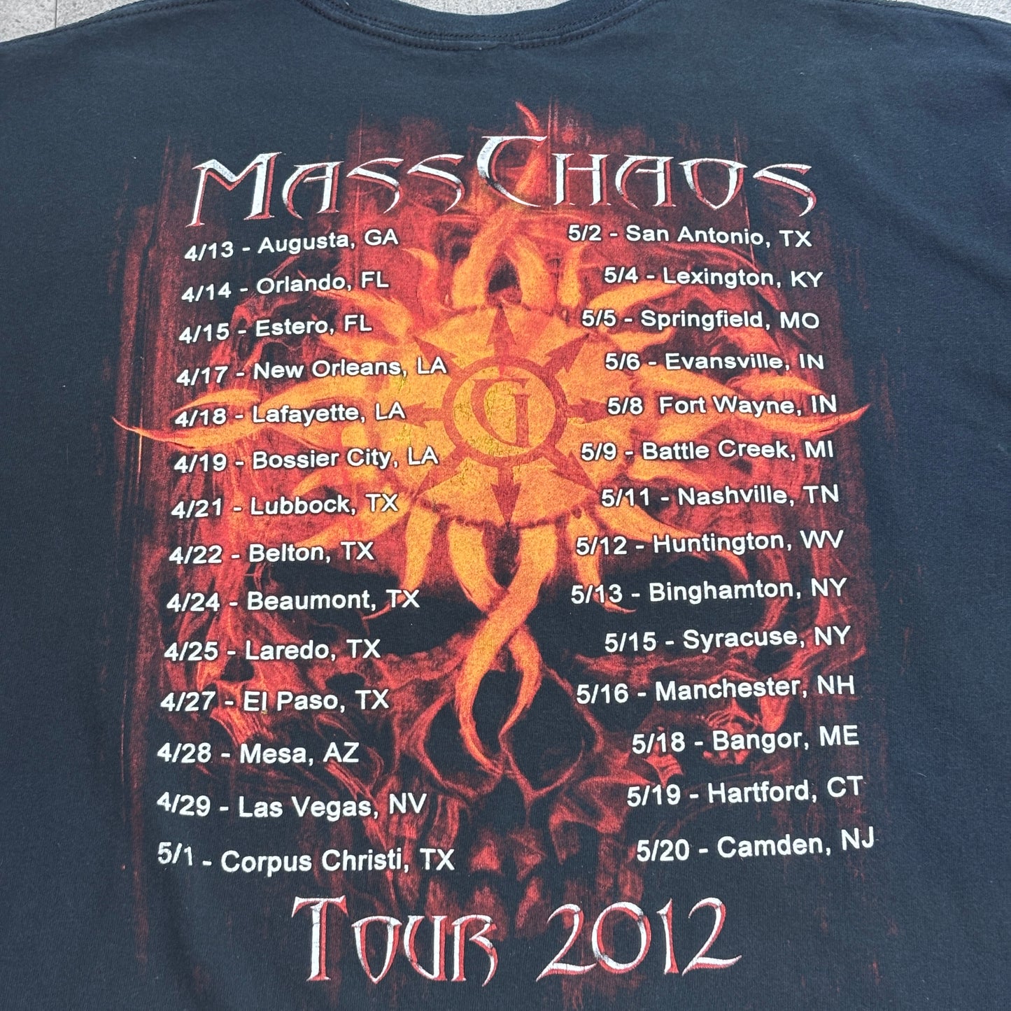 【Godsmack MASS CHAOS TOUR 2012 バンドTシャツ】ブラック/7-21