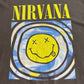 【NIRVANA】スマイルロゴ プリントTシャツ ブラック Lサイズ/7-95