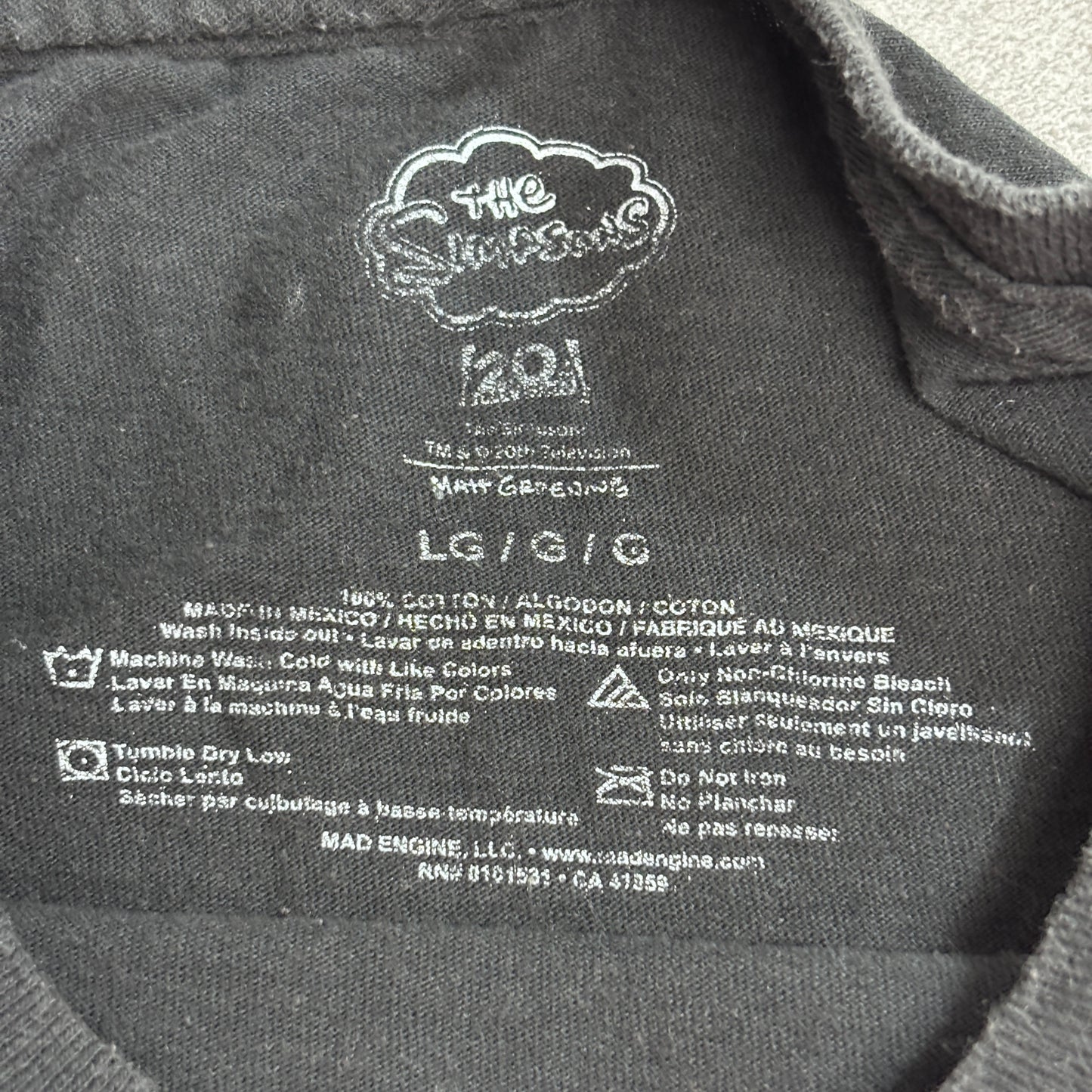 【The Simpsons（ザ・シンプソンズ） スケルトンファミリー プリントTシャツ ブラック L】7-107