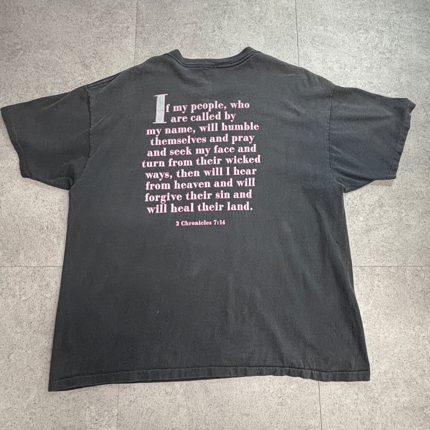 【90s DELTA “AMERICA it’s time to pray.” イーグル 両面プリントTシャツ】1995年 USAファブリック XL/7-28
