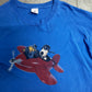 【Wallace & Gromit 飛行機プリントTシャツ】ウォレスとグルミット / DELTA / キャラクターTシャツ / ブルー/7-67