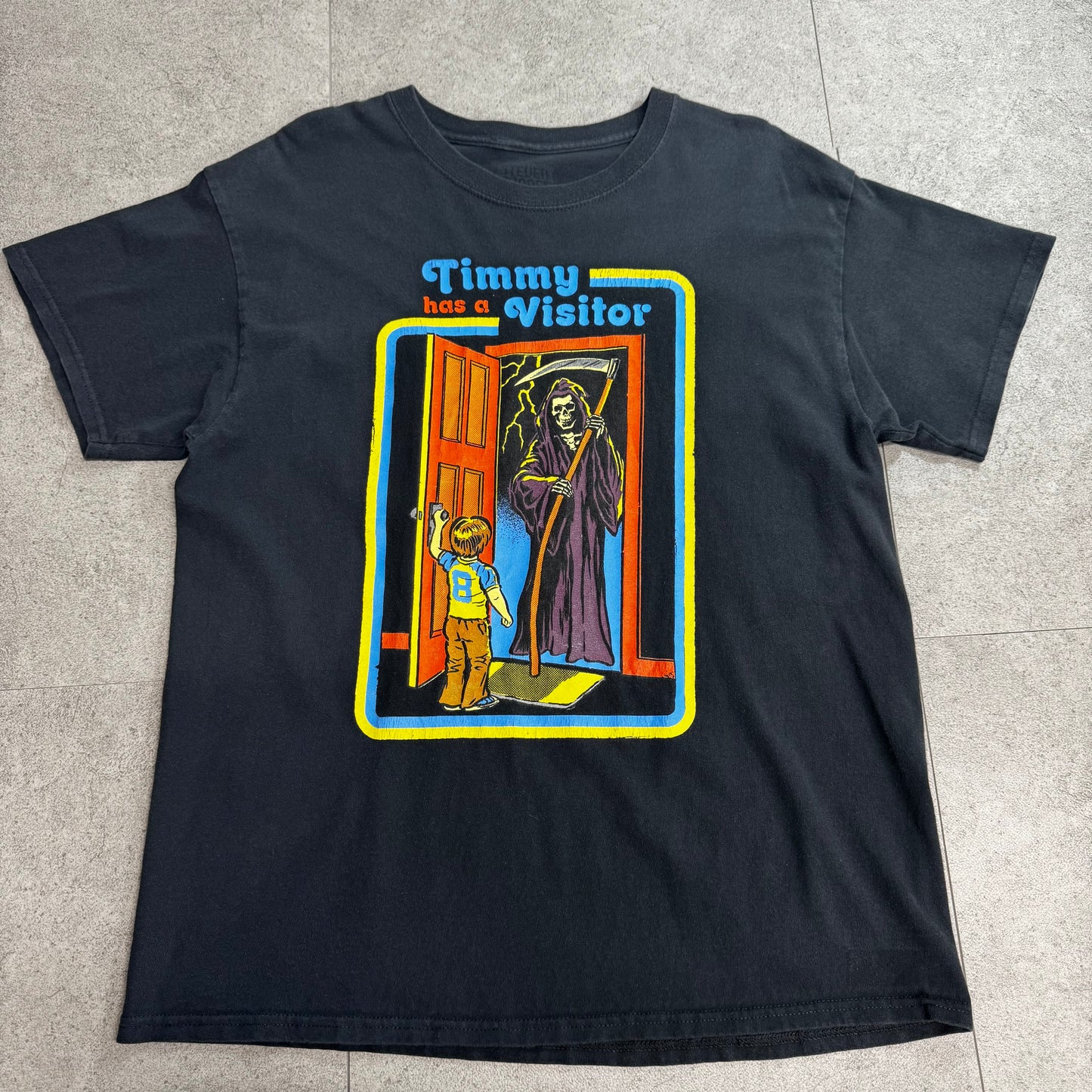 Steven Rhodes Timmy Has a Visitor ホラーTシャツ ブラック L 古着/7-58