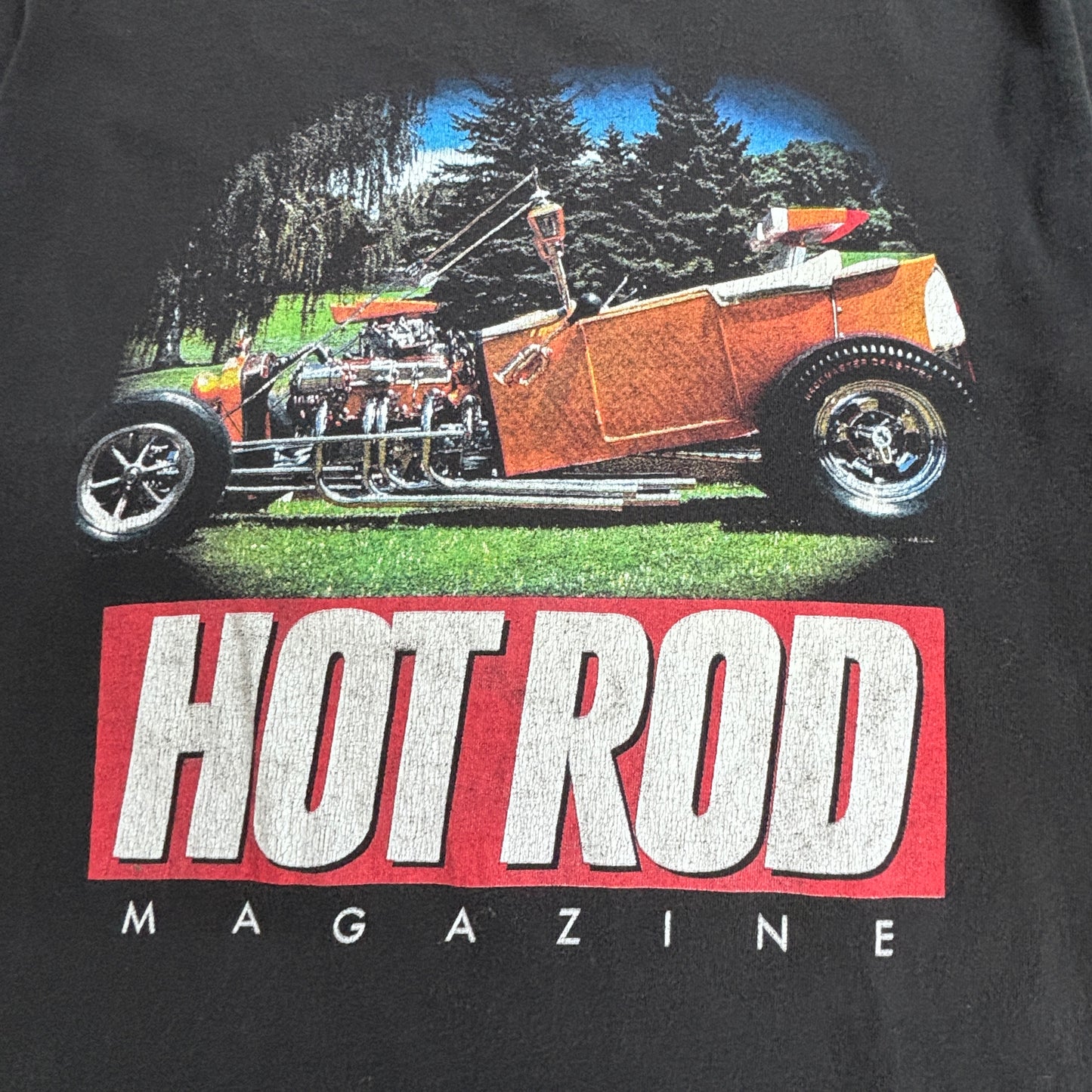 【HOT ROD MAGAZINE 50th Anniversary プリントTシャツ ブラック】DELTA PRO WEIGHT ホットロッド 車 アメ車 古着/4-53