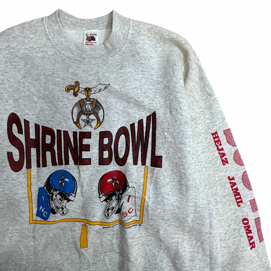 SHRINE BOWL USA製 90s スウェット Fruit of the Loom 袖プリント アメフト ヴィンテージスウェット/3-17