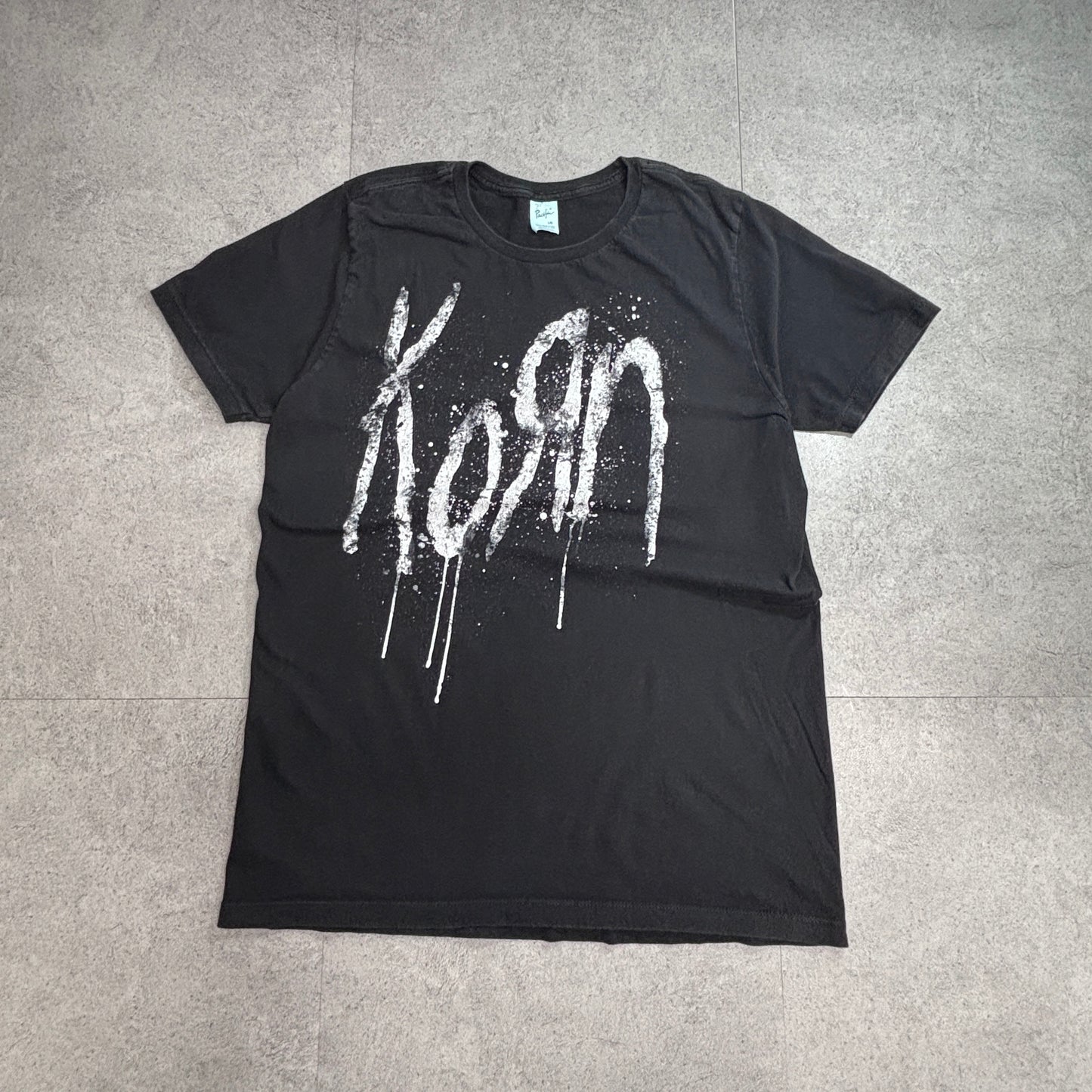 【Korn バンドTシャツ】Paciﬁc 両面プリント ブラック Lサイズ ロックT 古着/7-100