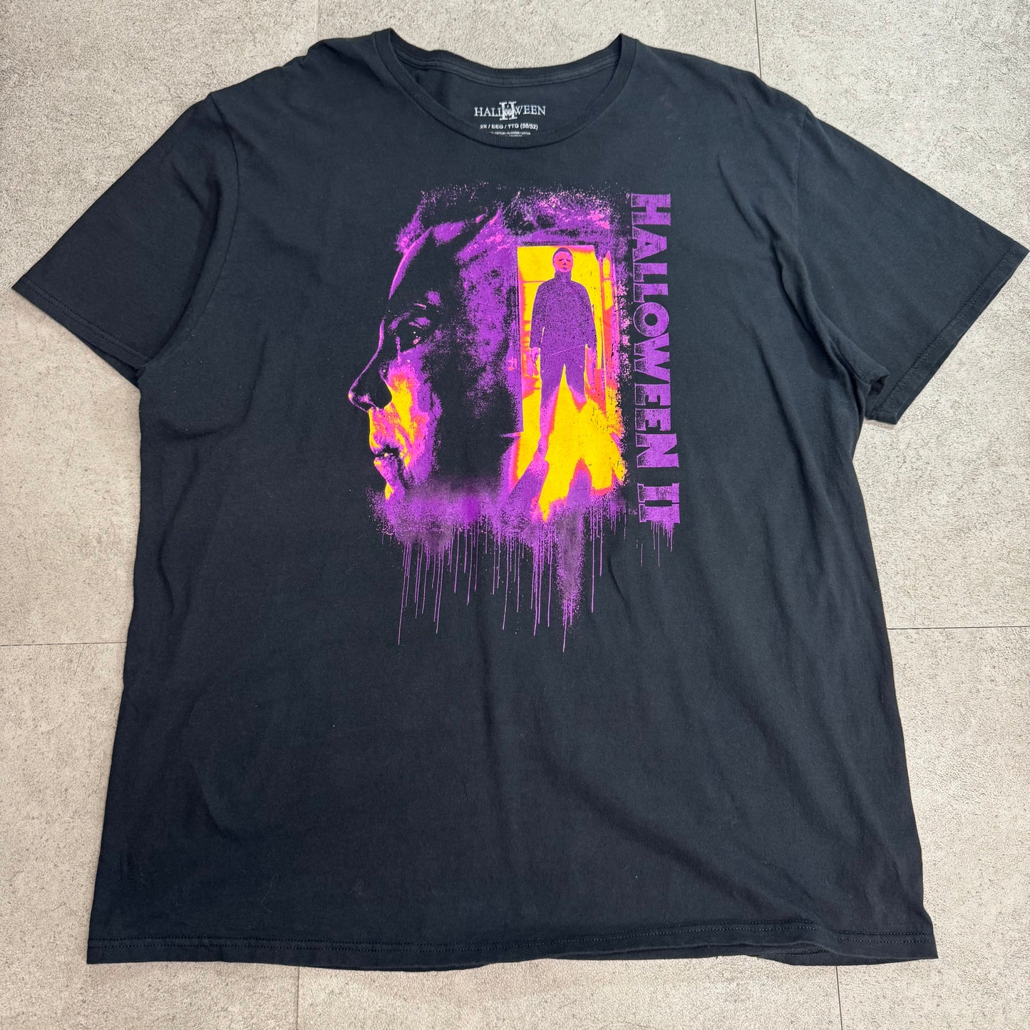 HALLOWEEN II マイケル・マイヤーズ 映画Tシャツ ブラック 2XL オフィシャル ホラー ムービーT/7-54