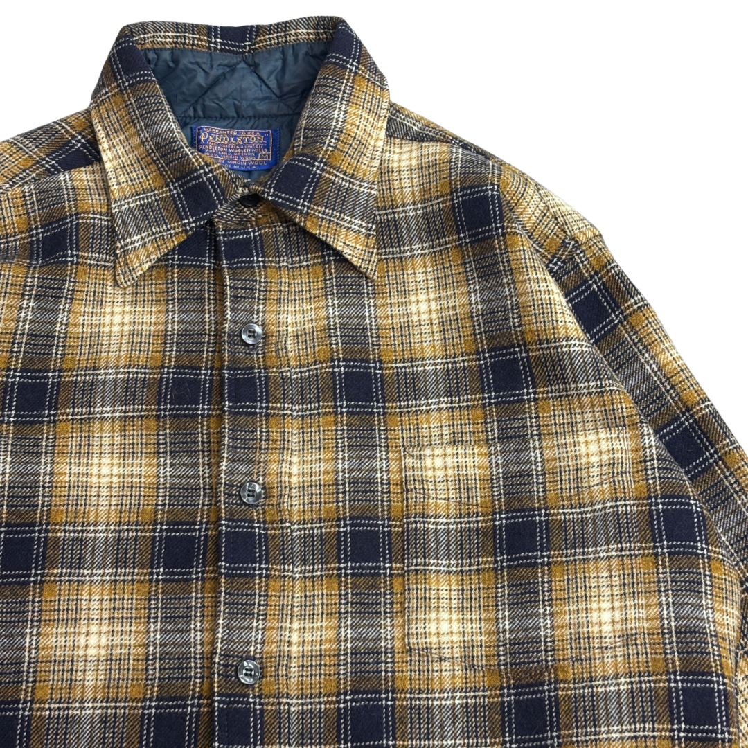 【Pendleton チェック柄 ウールシャツジャケット】ペンドルトン USA製 100%ヴァージンウール 古着8-9