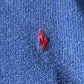 【POLO RALPH LAUREN】ハーフジップ ニット セーター XXL ブルー ワンポイント刺繍 ポロラルフローレン /2-67