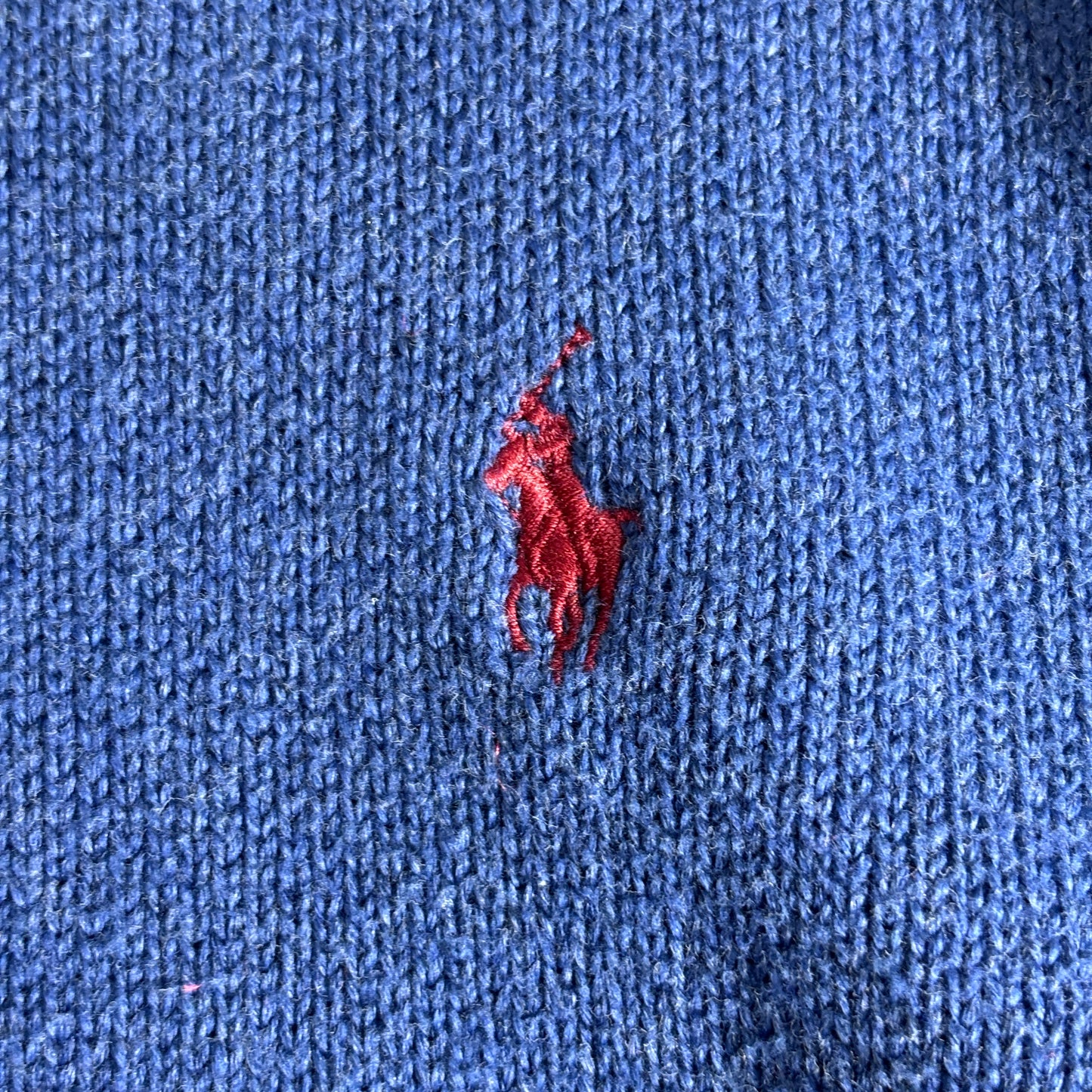 【POLO RALPH LAUREN】ハーフジップ ニット セーター XXL ブルー ワンポイント刺繍 ポロラルフローレン /2-67