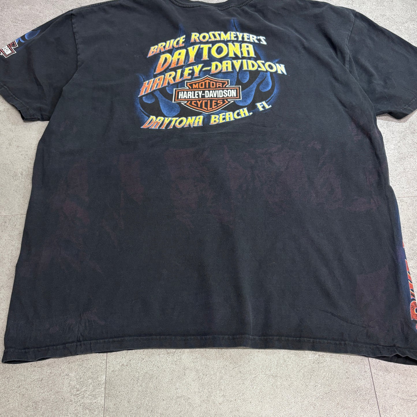 【Harley-Davidson Daytona Bike Week 2009 プリントTシャツ】Daytona Beach FL スカル 両面 袖プリント 古着/8-16