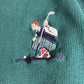 IZOD アイゾッド コットンニットセーター XL グリーン ゴルファー刺繍 ワンポイント 100%コットン クルーネック/2-66