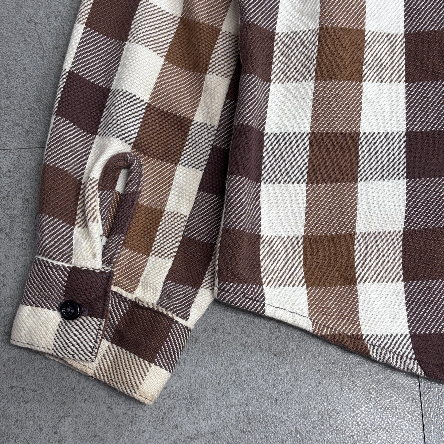 【FIVE BROTHER ヘビーフランネルシャツ】ファイブブラザー USA製 ブラウンチェック ネルシャツ 古着/8-11