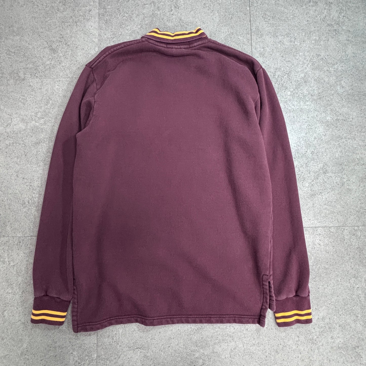 【Polo by Ralph Lauren Vネックスウェット Sサイズ】ポロ ラルフローレン ワッペンロゴ 刺繍ロゴ バーガンディ 100%コットン/2-97