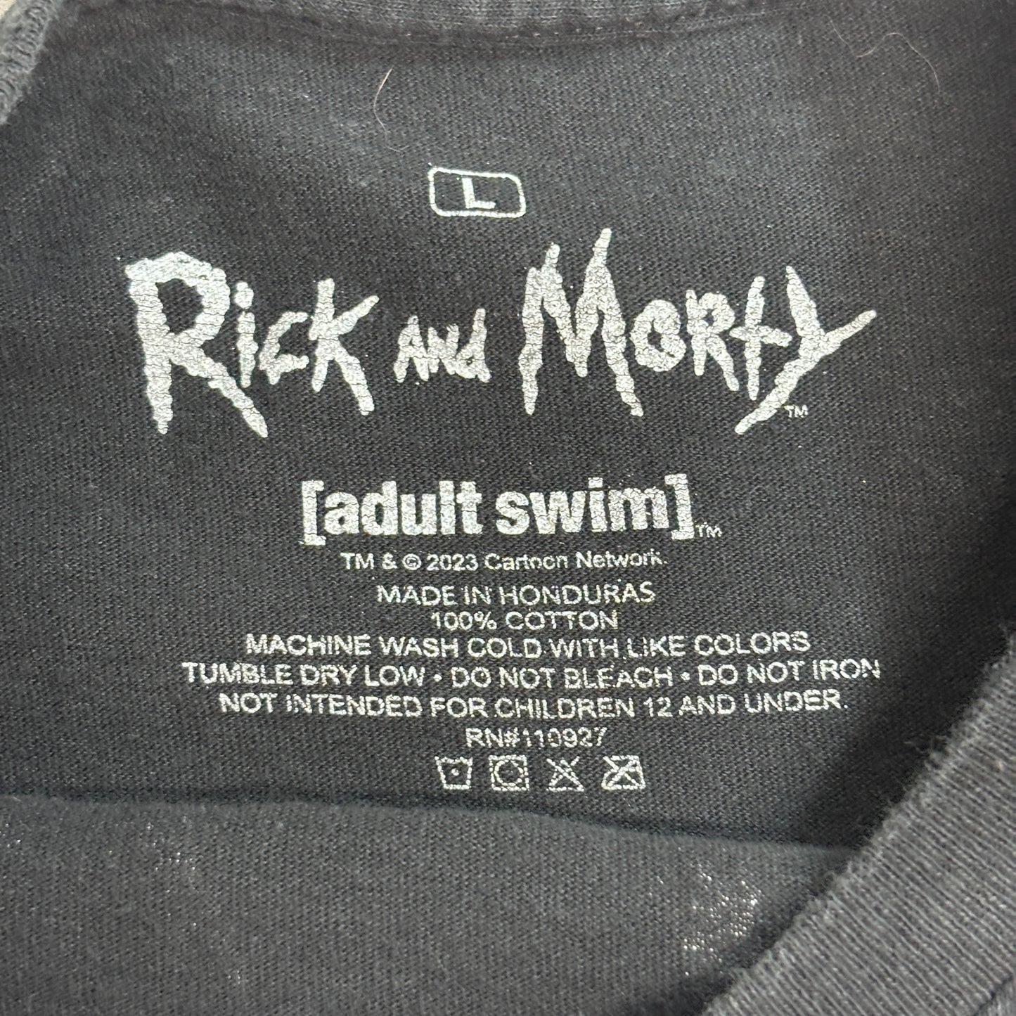 【Rick and Morty（リック・アンド・モーティ） ホラーグラフィック プリントTシャツ】ブラック L/7-25