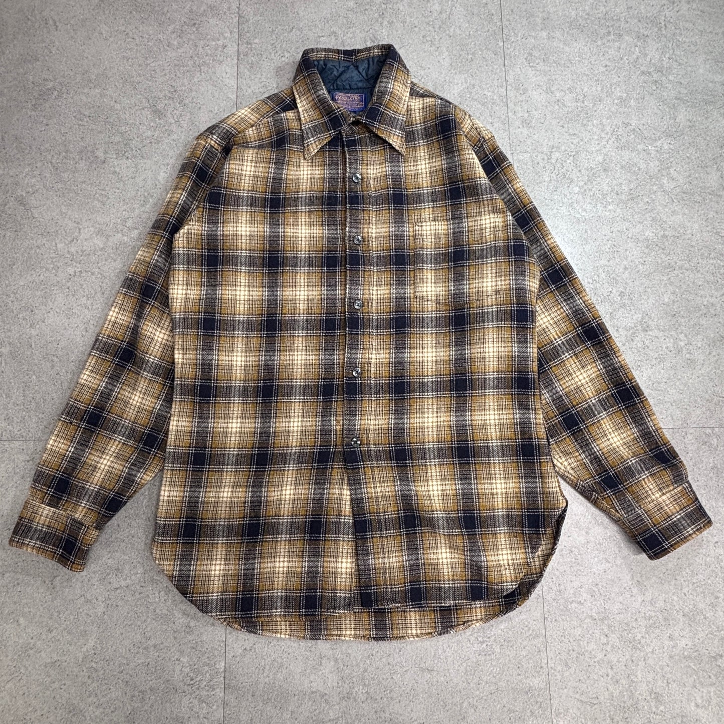 【Pendleton チェック柄 ウールシャツジャケット】ペンドルトン USA製 100%ヴァージンウール 古着8-9