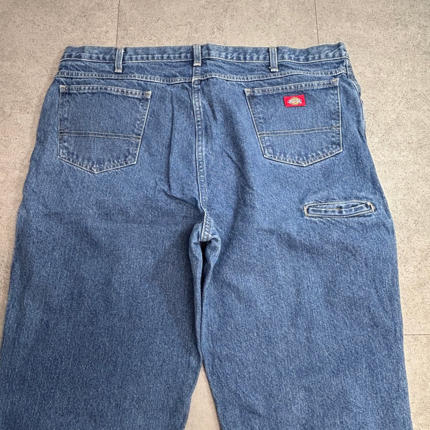 【Dickies ダブルニー デニム ワークパンツ】42×30 ブルー メキシコ製 ペインターパンツ 古着/8-36