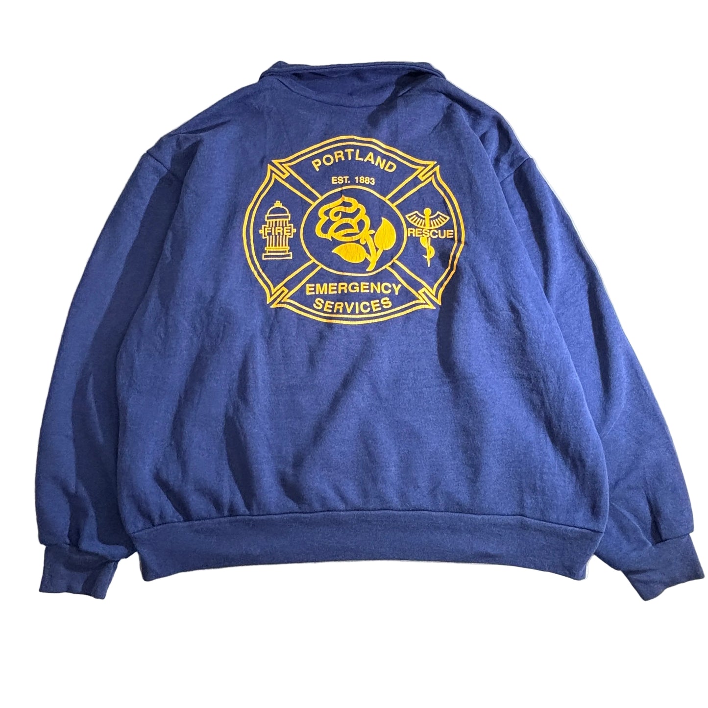 PORTLAND FIRE & RESCUE / ハーフジップスウェット / EMERGENCY SERVICES / ネイビー / プルオーバータイプ/2-54