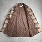 Sears キルティングライナー付き チェックシャツジャケット / ブラウン系 / Mサイズ（15-15½） / MADE IN TAIWAN R.O.C.1-17