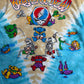 【Grateful Dead LIQUID BLUE JAM BAKE タイダイTシャツ】両面プリント ベージュ×ターコイズ Mサイズ/8-66