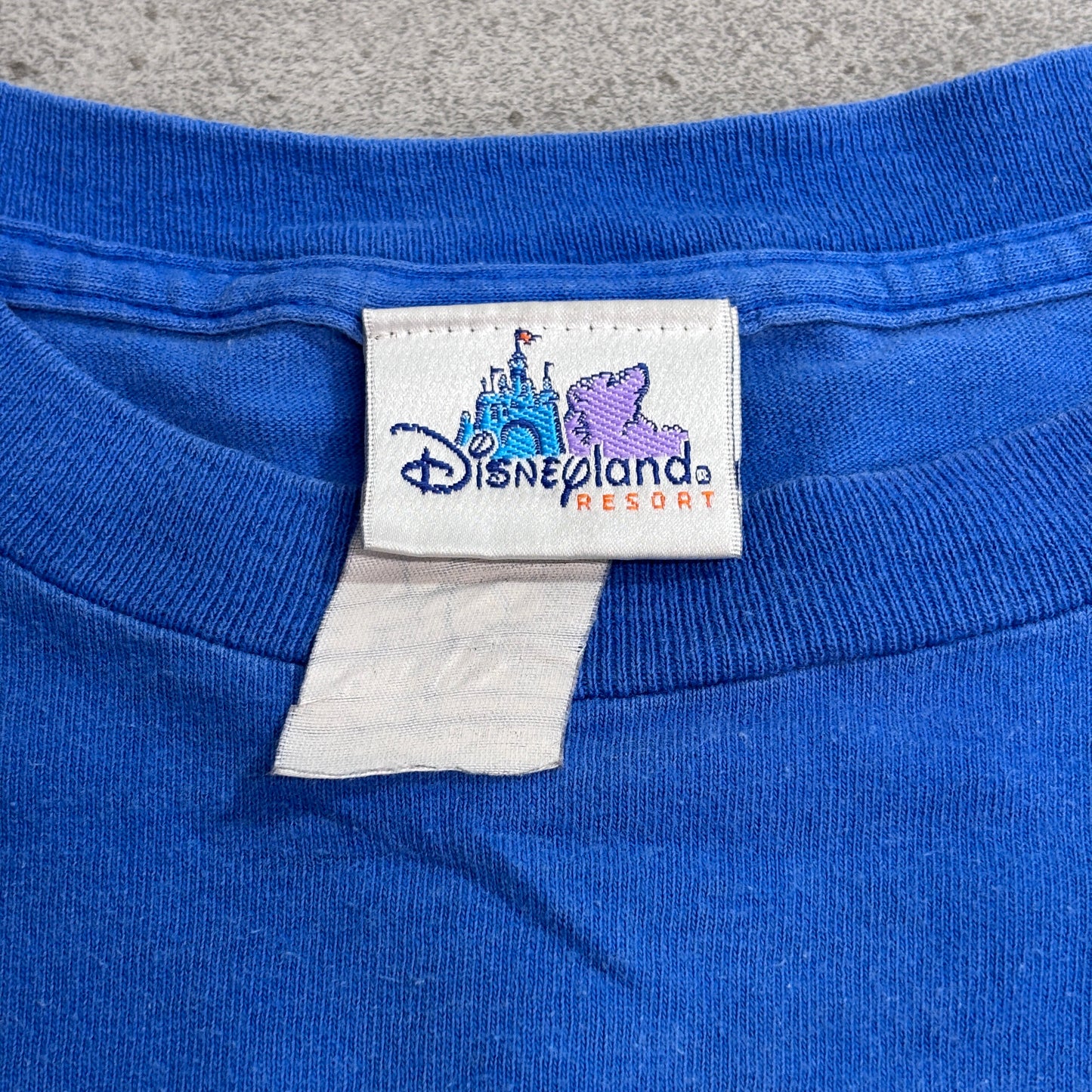 【Disneyland Resort 2004 ミッキー プリントTシャツ】ディズニーランド 2004 A WHOLE NEW WORLD 半袖 Tシャツ ブルー ディズニー 古着/7-87