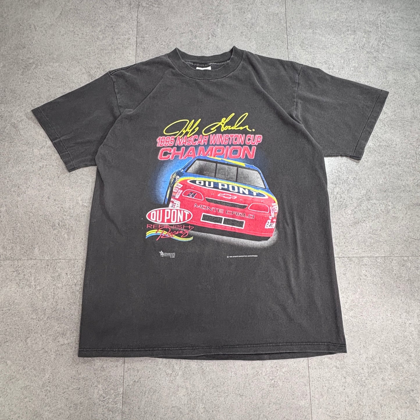 【Jeff Gordon 1995 NASCAR Winston Cup Champion Tシャツ】1995年 NASCAR チャンピオン USA製 Motorsports Traditions 両面プリント 90s ヴィンテージ 古着/7-89