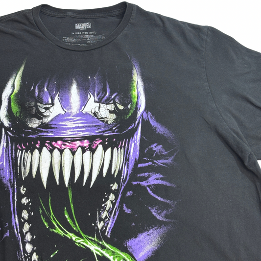 【MARVEL VENOM ビッグフェイス オフィシャル プリントTシャツ 2XL】7-110