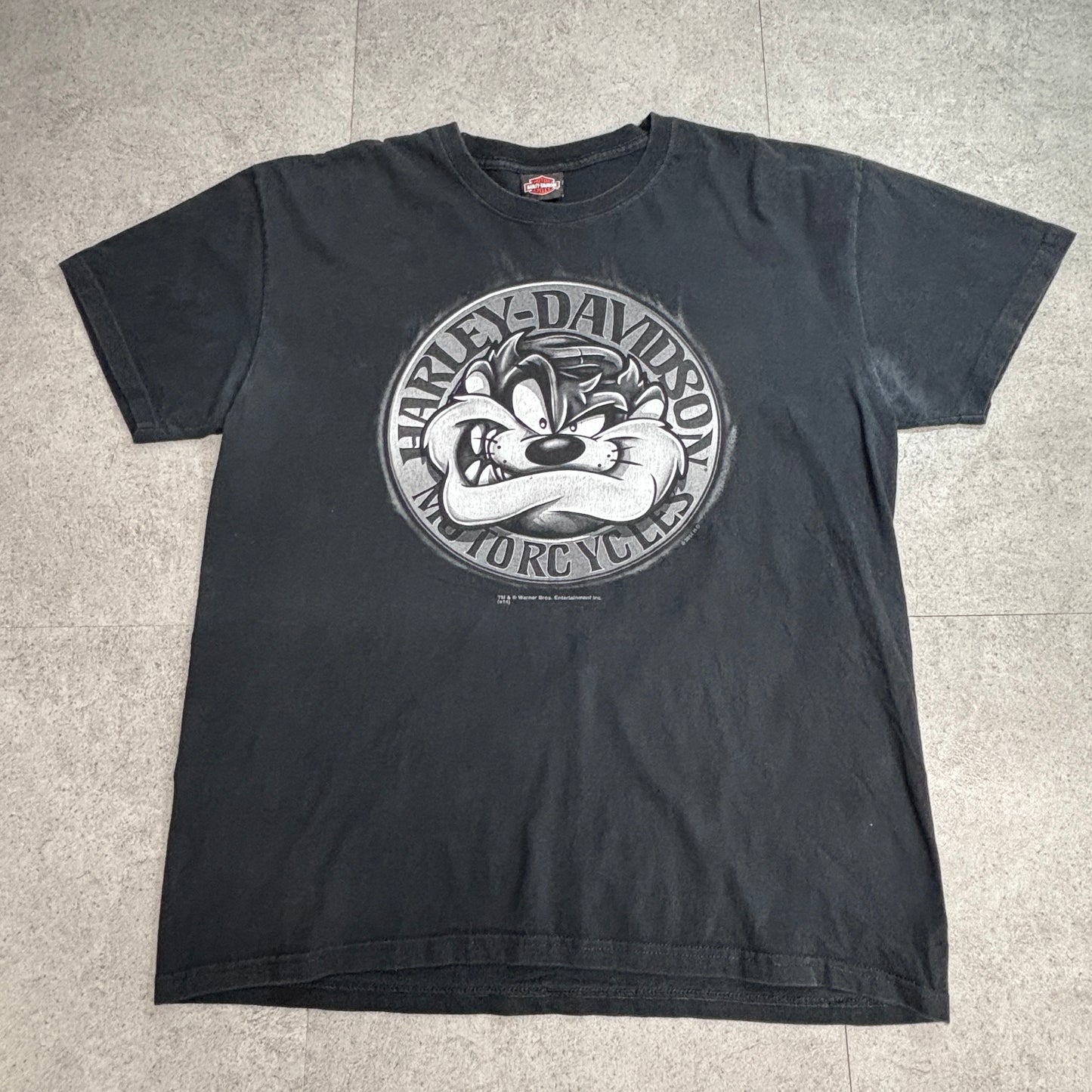 【Harley-Davidson × LOONEY TUNES Tシャツ】2014 ハーレーダビッドソン × ルーニー・テューンズ タズマニアンデビル 両面プリント 半袖Tシャツ/8-19