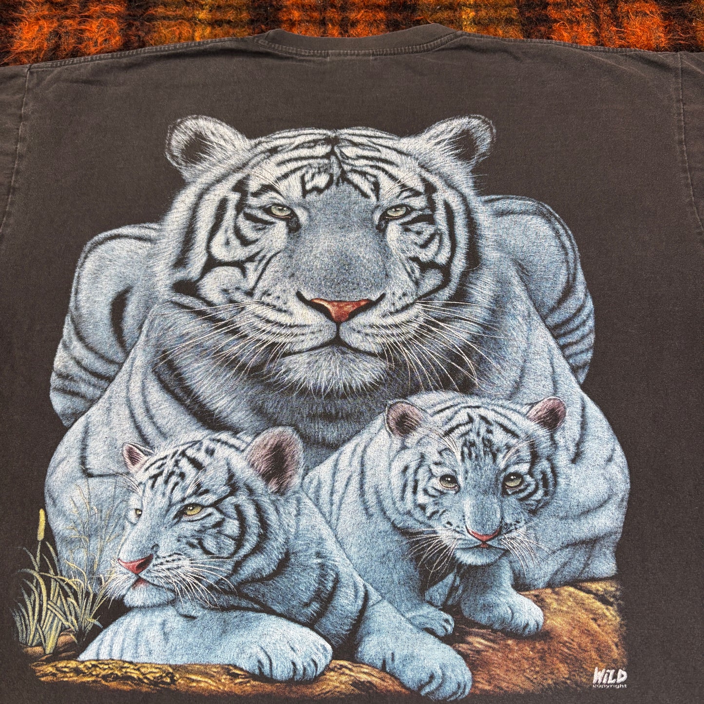 【WILD LIFE】ホワイトタイガー親子Tシャツ｜アニマルフォトリアルプリント