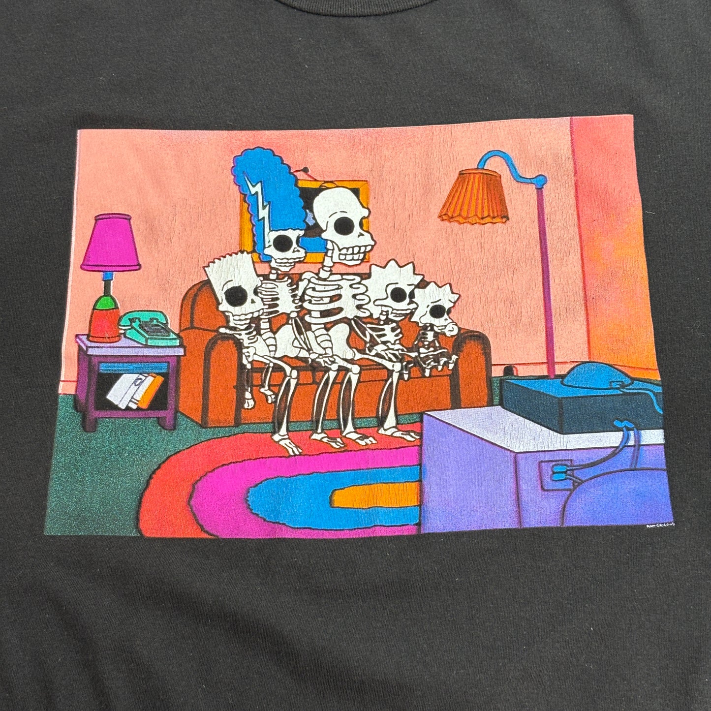 【The Simpsons（ザ・シンプソンズ） スケルトンファミリー プリントTシャツ ブラック L】7-107