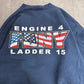 90s Hanes ULTIMATE COTTON FDNY スウェット ENGINE4 LADDER15 消防 プリントスウェット ネイビー USAデザイン/3-25