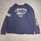 【HARLEY-DAVIDSON “American Legend” ロングスリーブTシャツ】FORT WORTH TEXAS ネイビー 両面・袖プリント 2014/8-46
